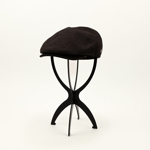 Dark Brown Chevron Wool BAILEY OF CALIFORNIA Newsboy Scally Cap - Small