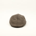 Beige & Brown Chevron Textured Wool BAILEY OF CALIFORNIA Newsboy Scally Cap