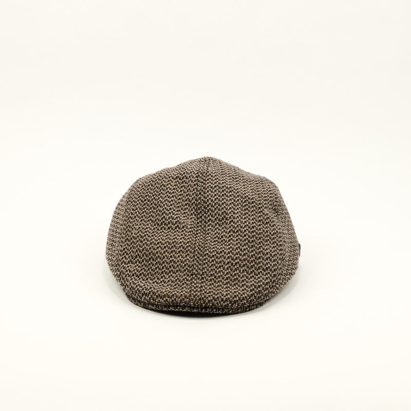 Beige & Brown Chevron Textured Wool BAILEY OF CALIFORNIA Newsboy Scally Cap