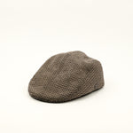 Beige & Brown Chevron Textured Wool BAILEY OF CALIFORNIA Newsboy Scally Cap