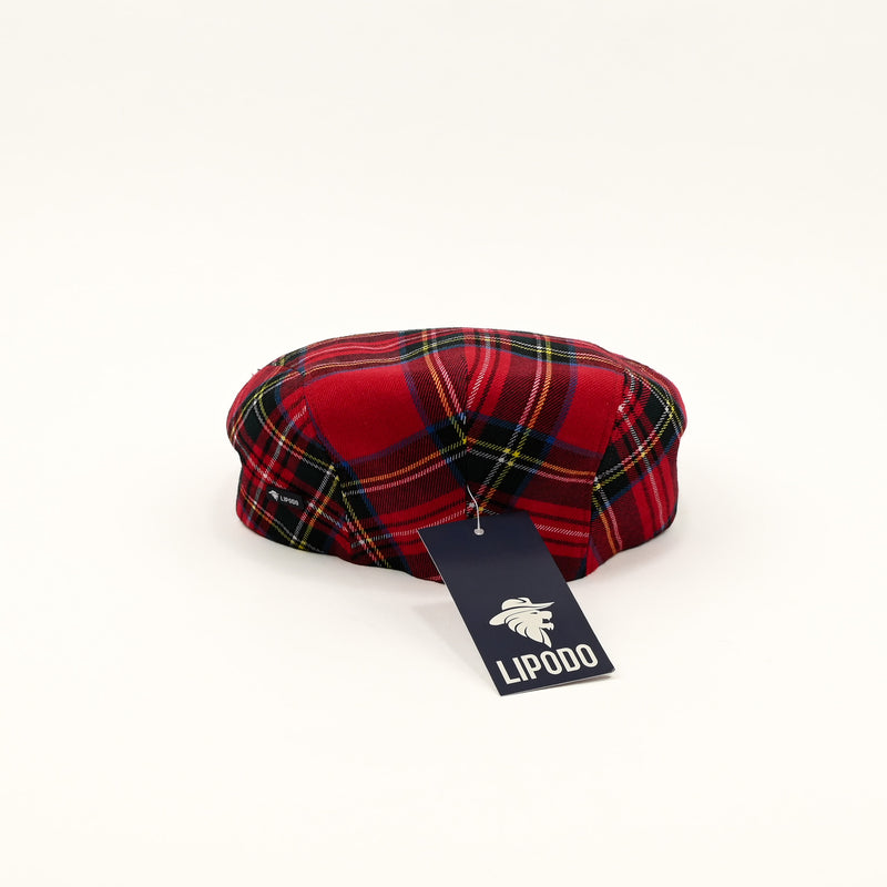 NWT - Red Plaid LIPODO Newsboy Scally Cap