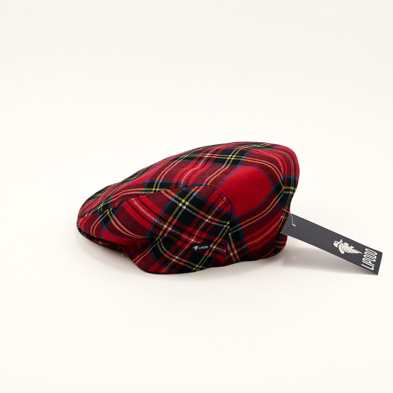 NWT - Red Plaid LIPODO Newsboy Scally Cap