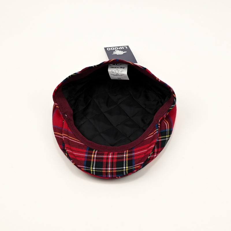 NWT - Red Plaid LIPODO Newsboy Scally Cap