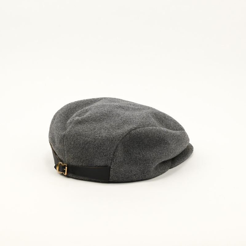Vintage 80s Grey Wool Adjustable Buckle Back Newsboy Scally Cap - Medium 7-7-1/8