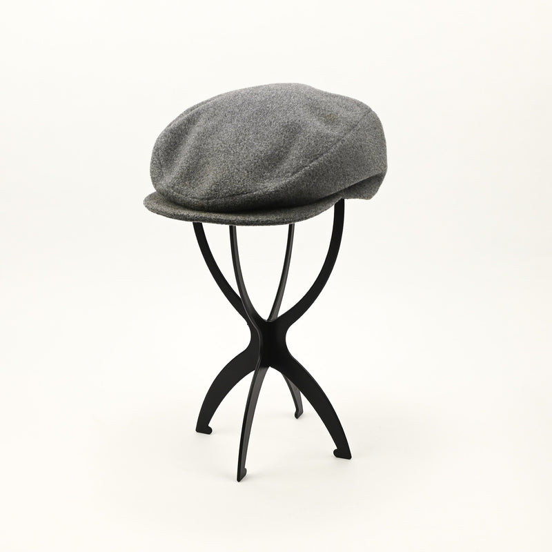 Vintage 80s Grey Wool Adjustable Buckle Back Newsboy Scally Cap - Medium 7-7-1/8