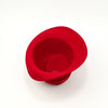 Vintage 40s/50s Red Wool LANCASTER Asymmetrical Brimmed Hat w/ Feather Accent