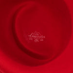 Vintage 40s/50s Red Wool LANCASTER Asymmetrical Brimmed Hat w/ Feather Accent