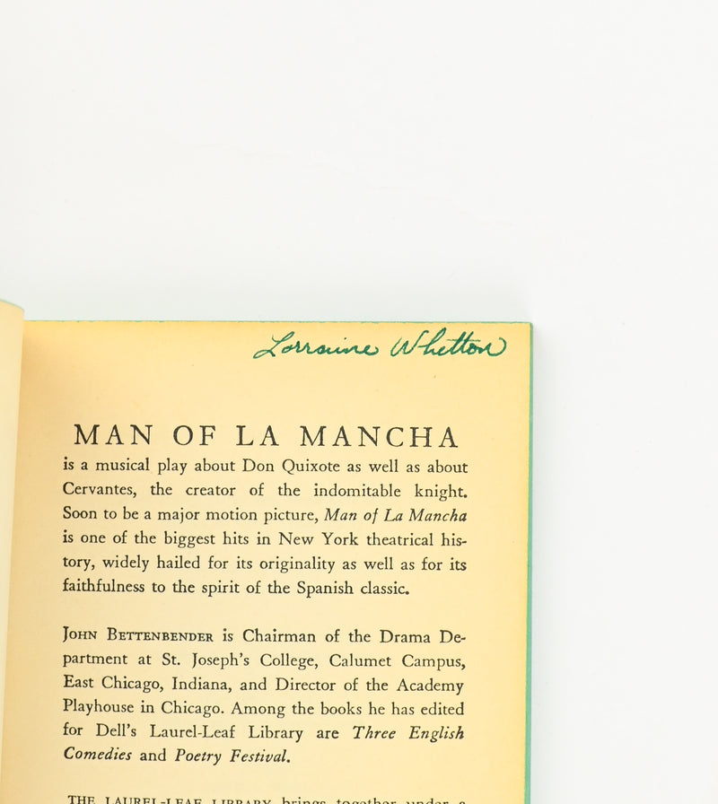 1972 6th Laurel Printing - MAN OF LA MANCHA - Wasserman, Darion, & Leigh - Paperback Book