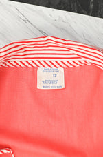 Vintage 60's Peachy Pink MONTGOMERY WARD Snap Button Diner Style Sleeveless Dress - 12