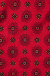 Vintage 70's Red Geometric Print JONATHAN LOGAN Button Up Prairie Dress w/ 3/4 Sleeves