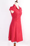 Retro Red/White TROPICAL WEAR Polka-dot Fit & Flare Dress - Large