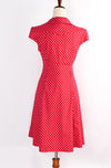 Retro Red/White TROPICAL WEAR Polka-dot Fit & Flare Dress - Large