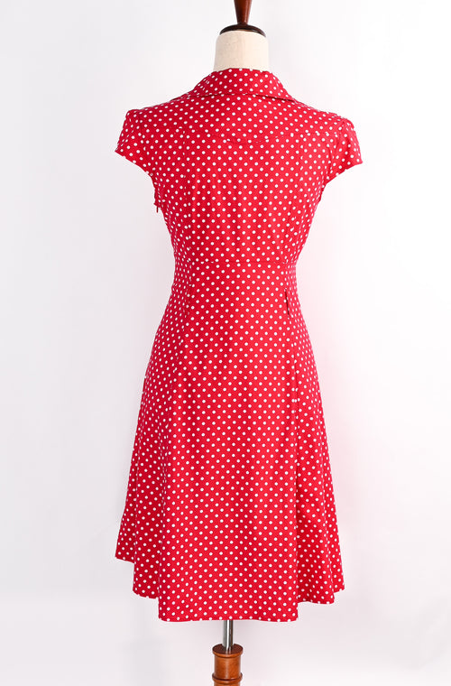 Retro Red/White TROPICAL WEAR Polka-dot Fit & Flare Dress - Large