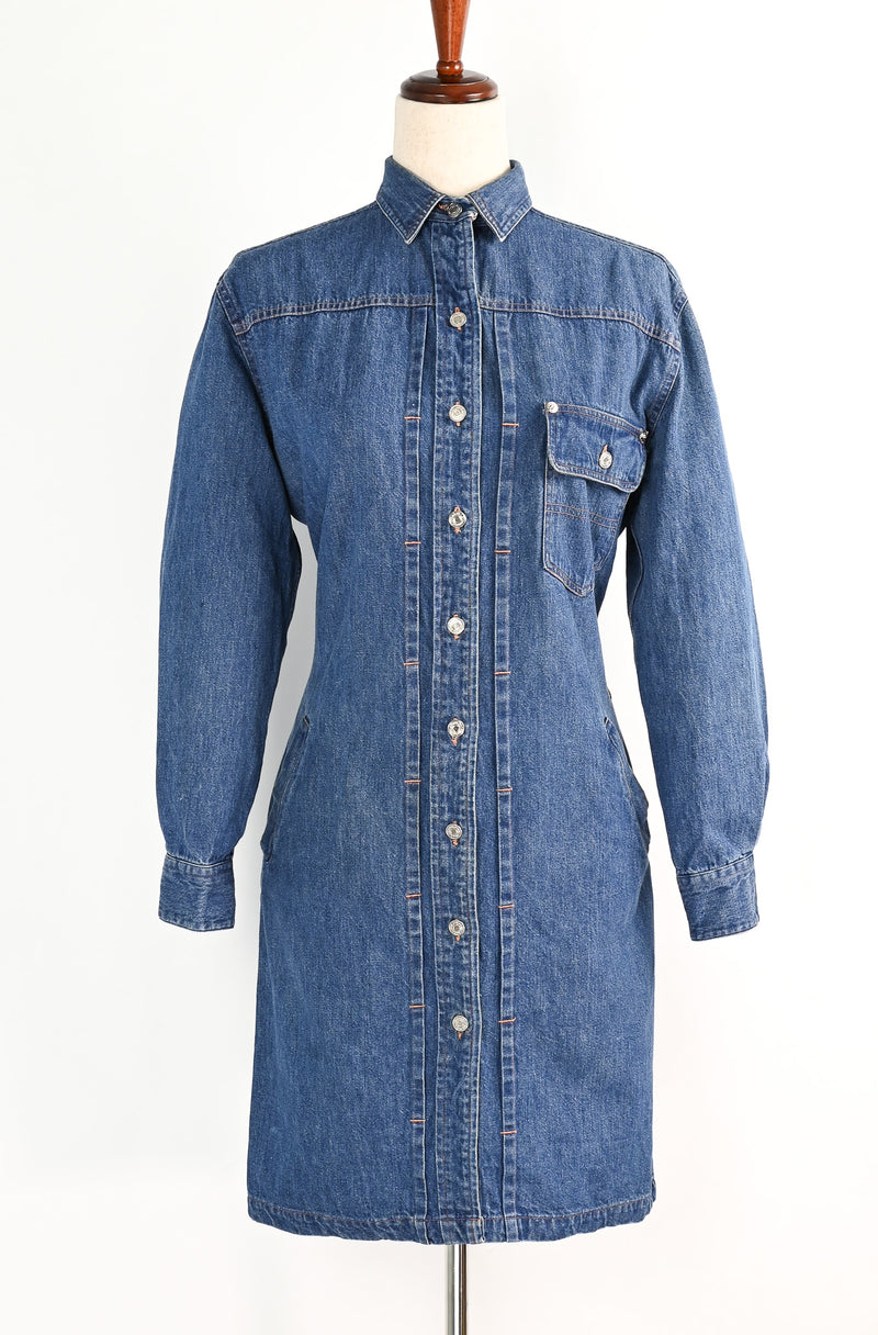 Vintage 80s Blue Denim RALPH LAUREN Long Sleeve Dress - 6 Barrio Boutique Vintage 80s Blue Denim RALPH LAUREN Long Sleeve Dress - 6 Barrio Boutique