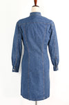 Rare - Vintage 80's Blue Denim RALPH LAUREN Long Sleeve Dress - 6