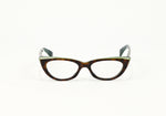 NWT - Green & Brown MORGENTHAL FREDERICS "Ingrid" Cat Eye Glasses