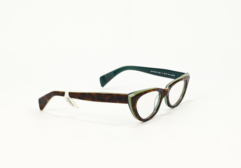 NWT - Green & Brown MORGENTHAL FREDERICS "Ingrid" Cat Eye Glasses