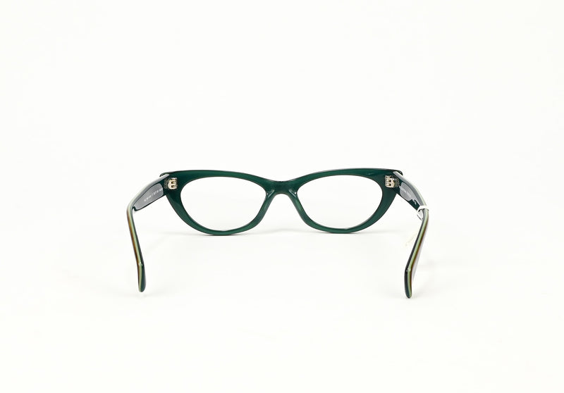 NWT - Green & Brown MORGENTHAL FREDERICS "Ingrid" Cat Eye Glasses