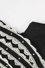 RARE Vintage 50s Black & White Lace THEO OF CALIFORNIA "Career Girl" Formal Dress