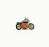 Silver, Orange, & Blue Motorcycle Enamel Pin