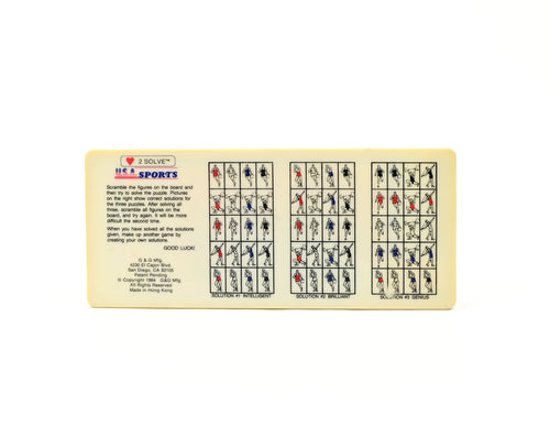 Vintage 1984 G & G Mfg. U.S.A. SPORTS Handheld Puzzle Game