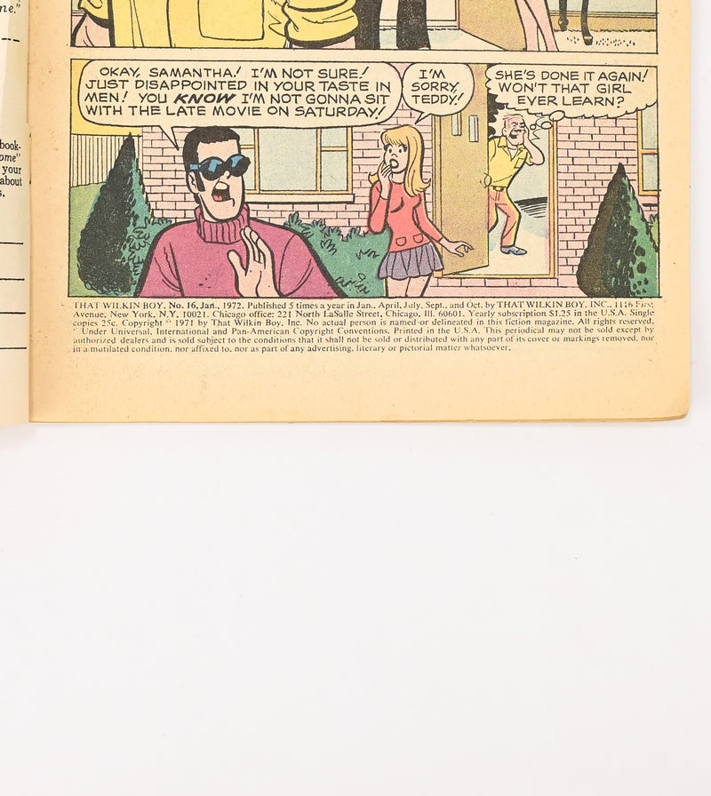 Jan. 1972 Edition - THAT WILKIN BOY #16 - Archie Giant Series Comic Magazine