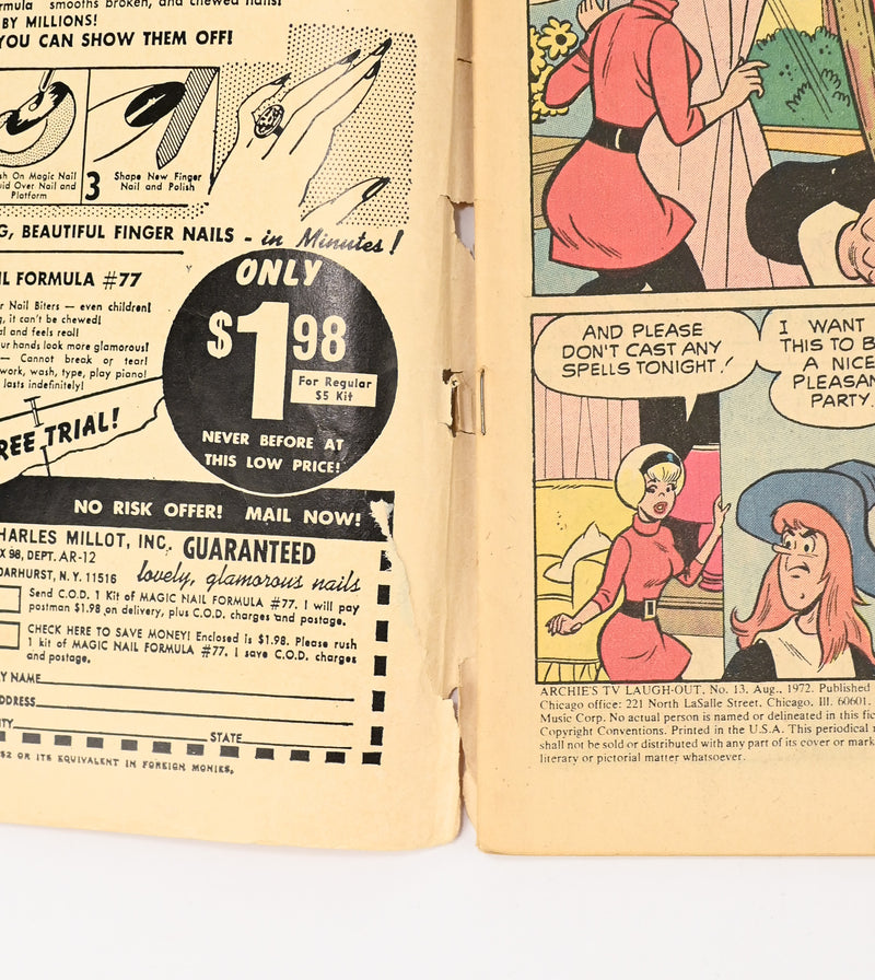 Aug. 1972 Edition - ARCHIE'S TV LAUGH-OUT #13 - Giant Series Comic Magazine
