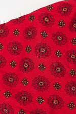 Vintage 70's Red Geometric Print JONATHAN LOGAN Button Up Prairie Dress w/ 3/4 Sleeves