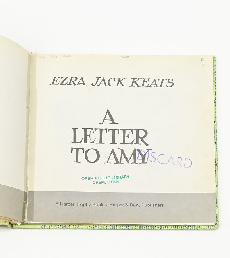 1968 Edition - A LETTER TO AMY - Ezra Jack Keats - Hardback Book