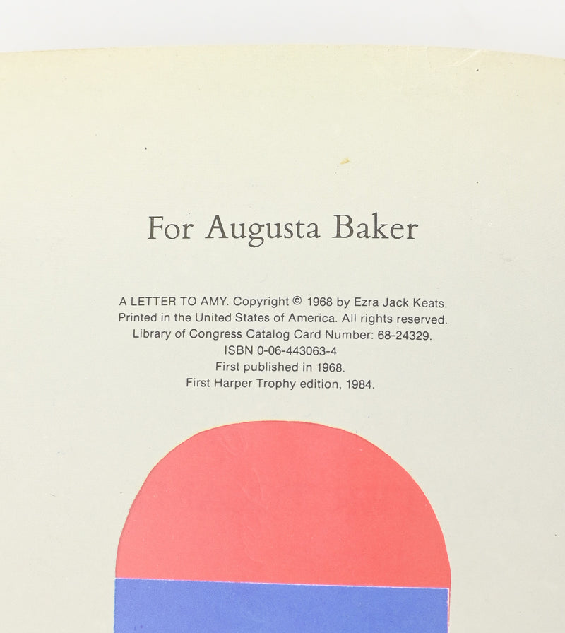 1968 Edition - A LETTER TO AMY - Ezra Jack Keats - Hardback Book