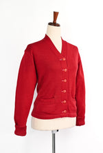 Vintage 60's Red UNBRANDED Cardigan Sweater