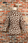 Vintage 80s Brown/White Giraffe Print MAGLICA DONNA Italian Knit Pullover Sweater