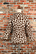 Vintage 80s Brown/White Giraffe Print MAGLICA DONNA Italian Knit Pullover Sweater