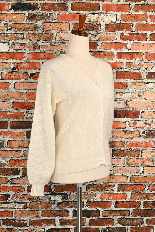 Vintage White F.A.I. Knit Cardigan Sweater - M