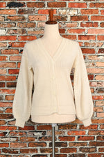 Vintage White F.A.I. Knit Cardigan Sweater - M