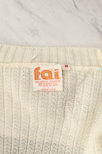 Vintage White F.A.I. Knit Cardigan Sweater - M