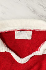 Vintage 50's Red/White DEHEN OFFICIAL Varsity Striped Pullover Sweater - M