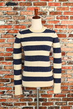 Blue/Cream Striped J. CREW "Wallace" Pullover Sweater