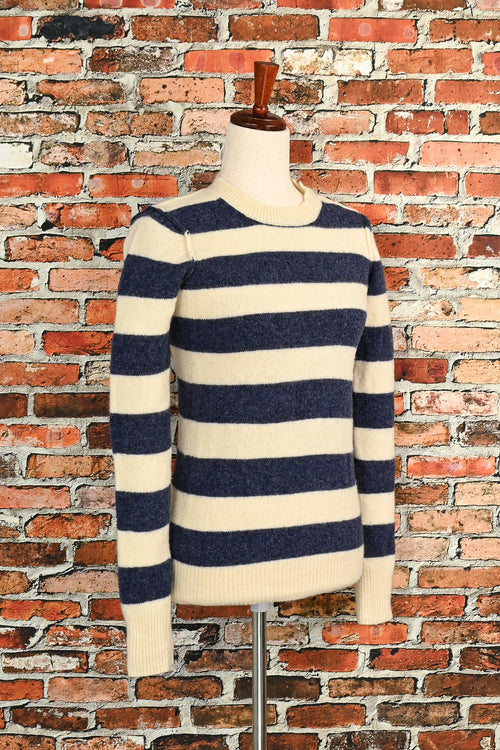 Blue/Cream Striped J. CREW "Wallace" Pullover Sweater