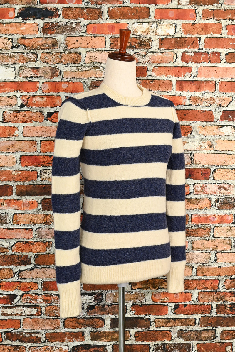 Blue/Cream Striped J. CREW "Wallace" Pullover Sweater