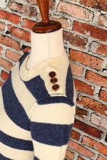 Blue/Cream Striped J. CREW "Wallace" Pullover Sweater