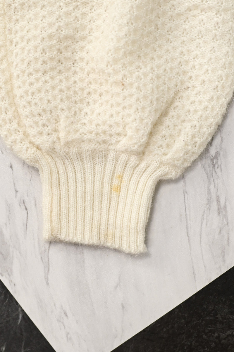 Vintage White F.A.I. Knit Cardigan Sweater - M