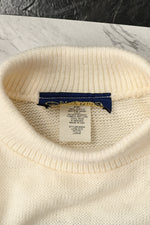 Vintage 90s Blue/White & Brown Striped WILLOW RIDGE Acrylic Pullover Sweater - Petite Large