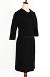 EXTREMELY RARE Vintage 40s/50s Black Crepe JACQUES FATH Dress and Jacket Set