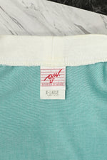 DEADSTOCK - Vintage 80s Turquoise G.W. Division of Graff Padded Shoulder Cardigan Sweater - XL