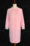 Vintage 60s Pink GOSSARD ARTEMIS Long Sleeve Button Up Peignoir Robe - L