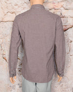 Maroon Checkered Original PENGUIN Long Sleeve Button Up Shirt - 17