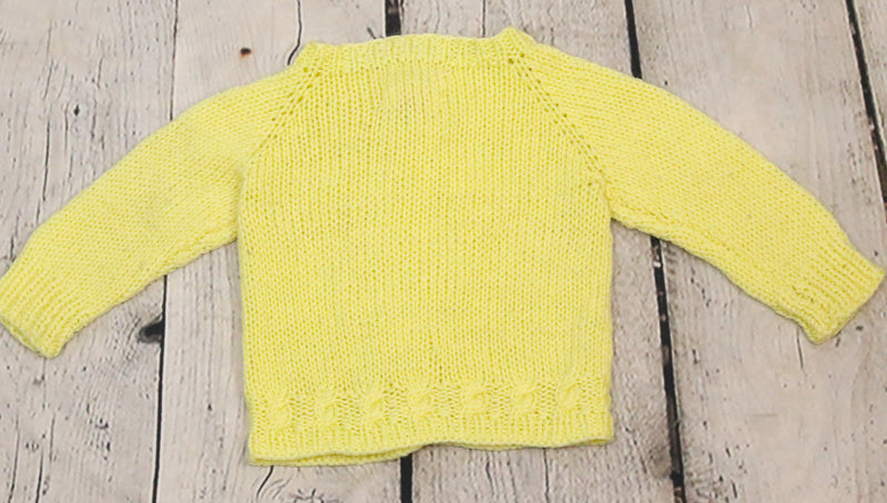 Vintage Hand Knit Yellow Knit Cardigan Toddler Sweater