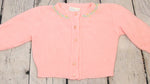 Girl's Vintage 100% Turbo Acrylic Fiber Pink Knitted Cardigan Sweater