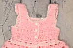 Vintage Pink Crocheted Toddler Dress